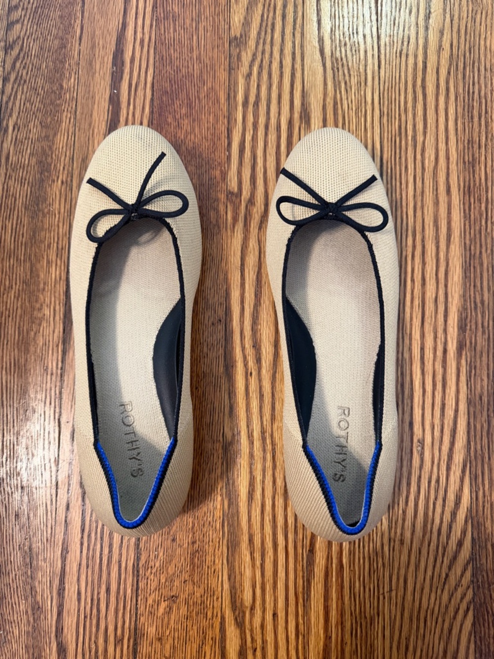 Rothys beige and black ballet flat